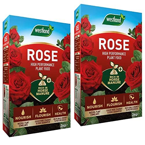 High-Performance Rose Plant Food - Pack of 2 x 3kg Enriched Horse Manure Rose Plant Feed Pellets for Outdoor Garden Plants. Rose Fertiliser with Topline Card.