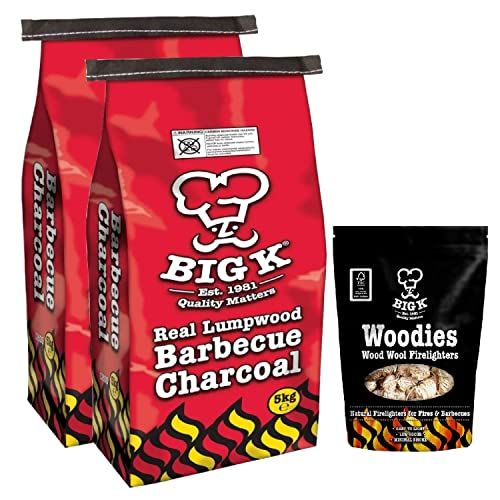 Big K Charcoal 2 x 5kg & 300g Woodies + Topline Card. (Red Bag)