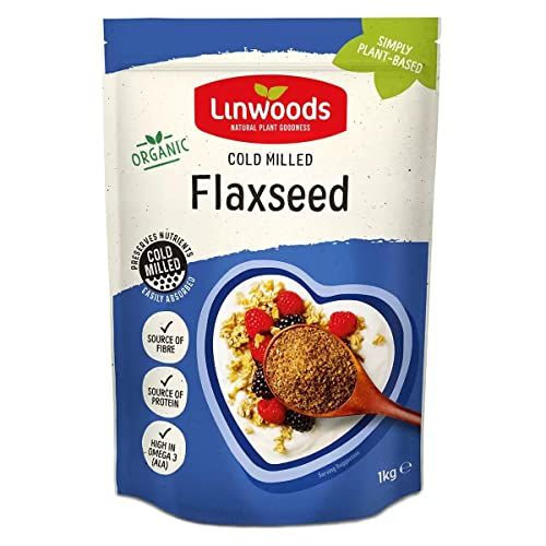 Linwoods Cold Milled Flaxseed Bag - Gluten Free Organic High Protein Flax Seeds 1kg Healthy Ready Meals for Weight Watchers, Breakfast. Superfood with Topline Card.