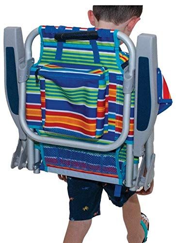 TECNOLIFE, Children's Beach Chair, Folding Backpack, Tommy Bahama, Stripes