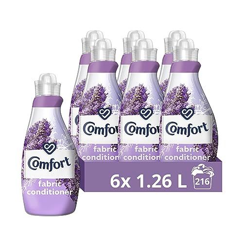 Comfort Lavender Bloom Fabric Conditioner all-day odour defence for long-lasting freshness and fragrance + softness 6x 1.26 L (216 washes)