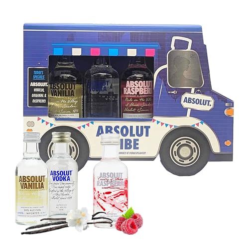 Absolut Vodka Duo & Glass Shot - Mini Raspberry & Vanilla with Topline Card