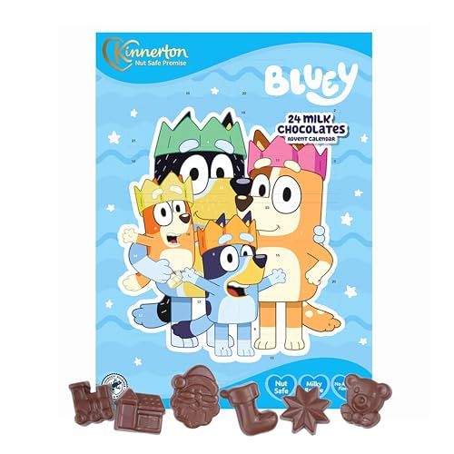 Pack of 2 x 40g Nut Safe Bluey Advent Calendar with Topline Card