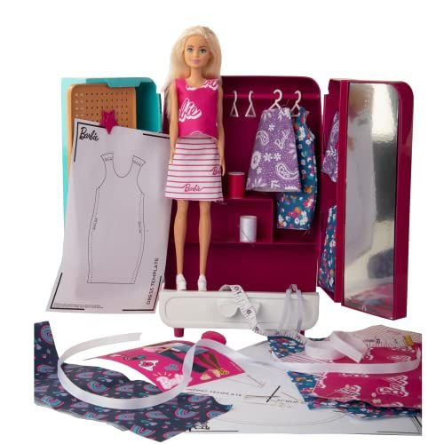 Barbie - Crafting Fashion Wardrobe - Barbie Doll Included