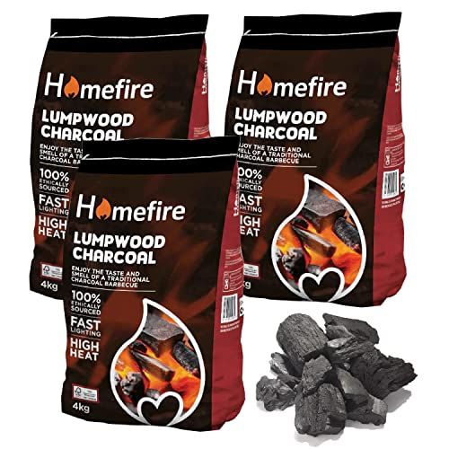 Homefire Barbecue Lumpwood Charcoal Bulk - Pack of 3 x 4kg + Topline Card