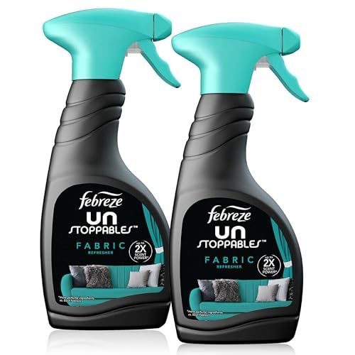 Fabric Freshener Room Spray Bundle - Pack of 2 x 500ml Unstoppable Fresh Scent Water-Based Formula Fabric Spray, Carpet Freshener, Odour Eliminator with Card. Room Freshener for Home Bulk Buy