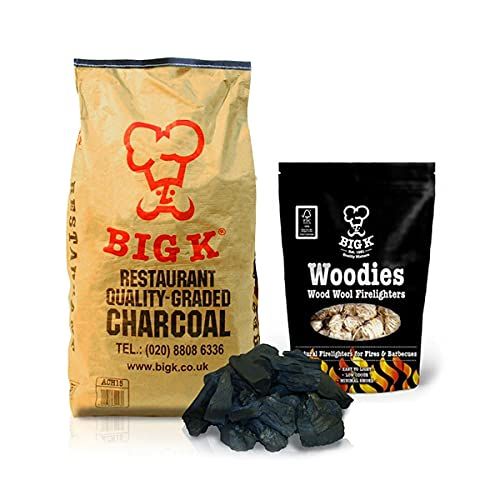 Big K 15kg Restaurant Grade Charcoal & 300g Woodies