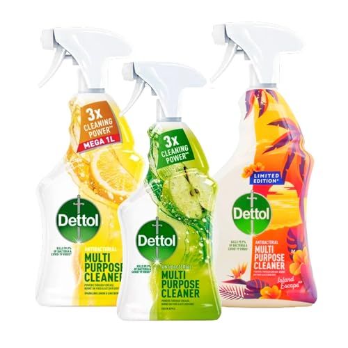 Multi Surface Cleaner Antibacterial Spray - Cleaning Spray Bundle of 3 - Iceland Escape 750ml, Citrus 750ml & Green Apple 500ml All Purpose Surface Cleaner Disinfectant Spray with Topline Card