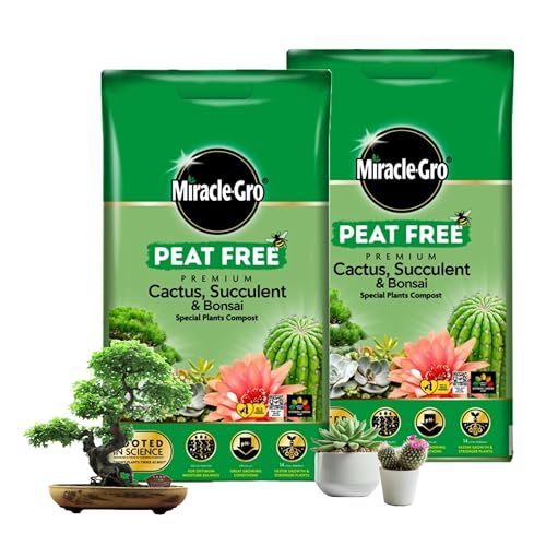 Cactus Peat Free Bonsai Tree Cactus Compost 2x10L with Topline Card