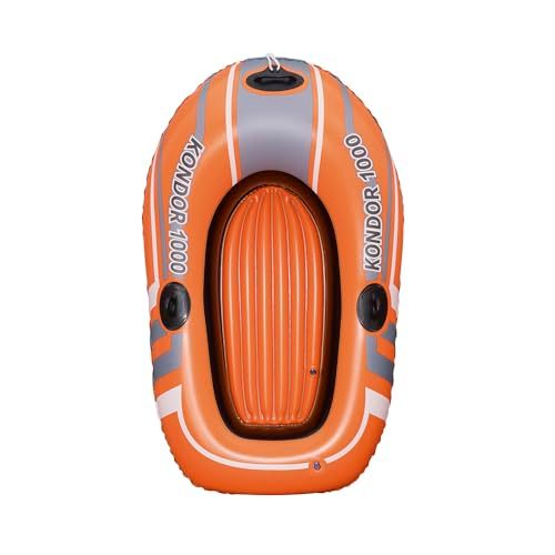 Bestway Inflatable Boat, Kondor Elite, One-man Raft with Heavy Duty Handles and Interlocking Valves Hand Pump