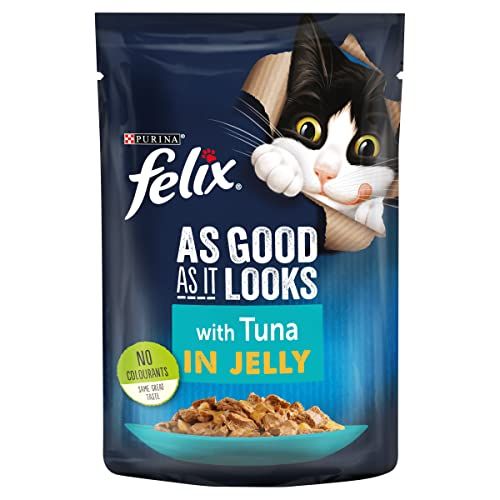 Felix As Good As It Looks Adult Wet Cat Food Tuna in Jelly 20 x 100g Pouches