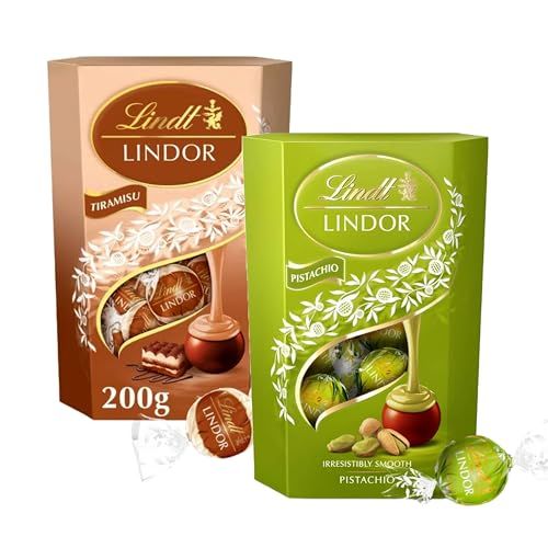 Tiramisu & Pistachio Chocolate Truffles for Gifts - Limited Edition Milk Chocolate 200g Smooth Pistachio & 200g Tiramisu Filling Chocolate Balls. Chocolate Gifts for Women, Birthday Gifts with Card