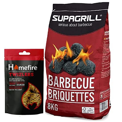 Supagrill Briquettes 8kg & Twizlers 300g + Topline Card.