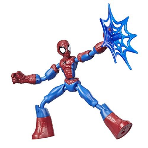 Marvel Spider-Man Bend and Flex Spider-Man Action Figure, 6-inch Flexible Toy, Includes Web Accessory, Ages 4 And Up