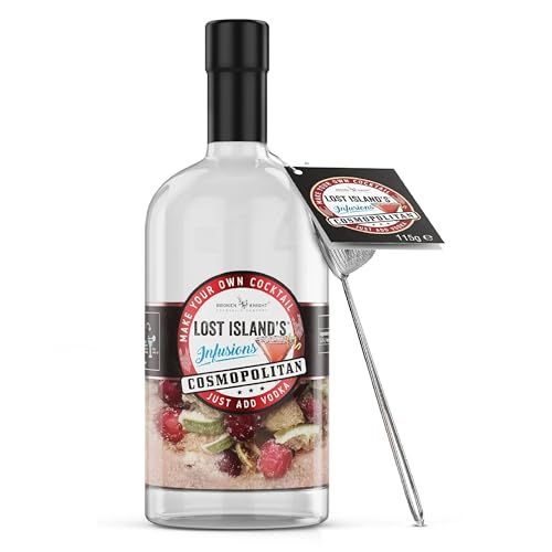 Cosmopolitan Infusion Cocktail Making Kit - Dominating Sour Sweet Flavour of Fruits Cosmopolitan Cocktail Gift Set. Make Your Own Alcohol Drinks for Mens Stocking Fillers, Xmas Gifts for Women