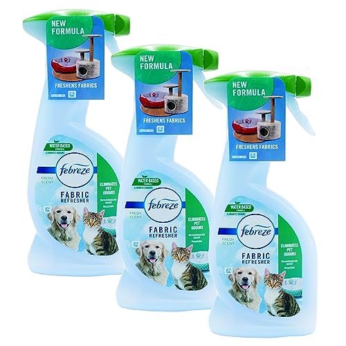 Fabric Freshener Room Spray Bundle - Pack of 3 x 375ml Pet Fresh Scent Water-Based Formula Fabric Spray, Carpet Freshener Odour Eliminator with Card. Room Fresheners for Home Bulk Buy