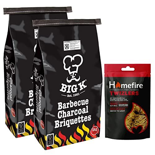 Big K 2 x 5kg Briquettes & 300g Twizlers + Topline Card. (Black Bags)