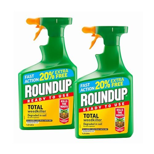 Garden Fast Action Weed Killer - Pack of 2 x 1.2L Ready To Use Total Weed Burner Weedkiller Garden Sprayer Bundle with Topline Card. Weed Killer Extra Strong for Driveways, Paths, Patios