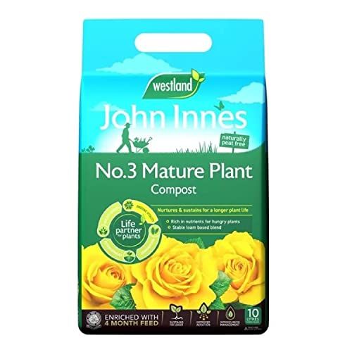 Westland Peat Free Garden Compost - John Innes No3 Mature Plant Potting Seedling Compost 10L Bag with Topline Card for Outdoor & Indoor House Plants.