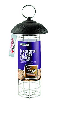 Gardman A01523 Black Steel Fat Snax Bird Feeder, 9 x 26 x 4 cm