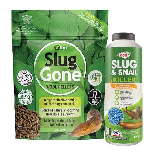 Topline Snail & Slug Pellets for Garden - Organic Wool Slug Pellets 3.5L & Snail Slug Killer 800g Powerful Snail Repellent for Protecting Garden Plants & Vegetables. Pest Control Products with Card