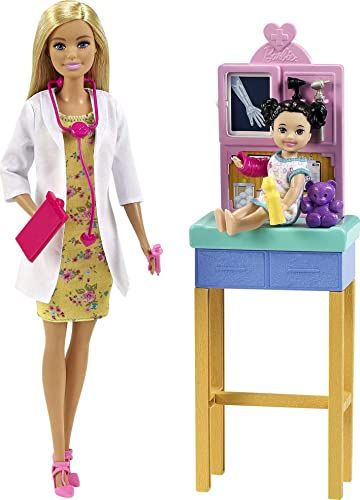 Barbie - Careers Dentist Playset with Two Dolls, Operating Chair and Accessories, FXP16