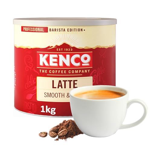 Instant Coffee Smooth & Silky Latte - 1kg Medium Roast Rich French Vanilla Flavoured Coffee. Ground Coffee Tin with Topline Card. The Perfect Caffeine Boost for Office, Latte Lovers