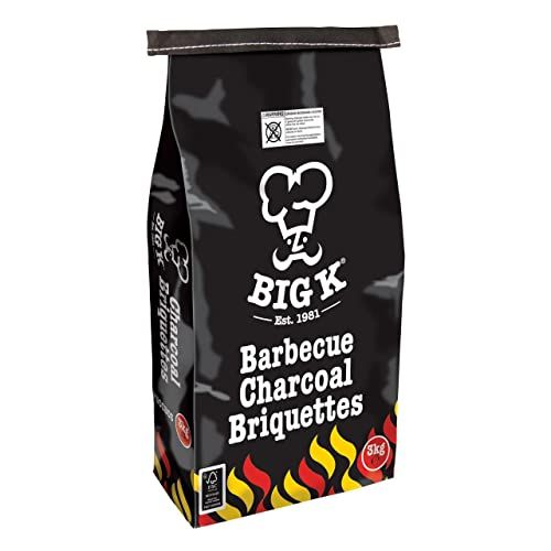 Big K Barbecue Briquettes - 3kg Briquettes (BLACK BAG) with Topline Card