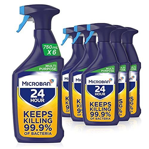 Microban 24 Antibacterial Multi Purpose Surface Cleaner Spray, Citrus, 4.5 Litre (750 ml x 6)