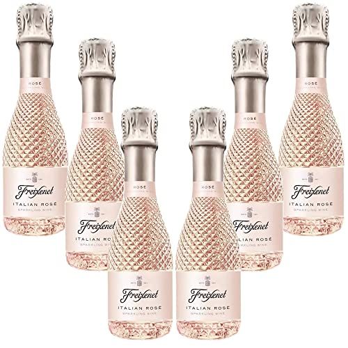 Freixenet Prosecco Italian Rose Giftset - Luxury 6 x 20cl Mini Prosecco Bottles with Unique Topline Card. Prosecco Rose Sparkling Wine Bulk Gifts for Women, Wedding Anniversary.