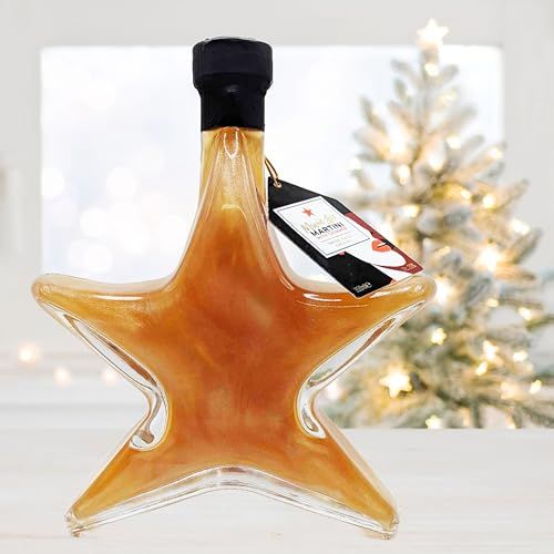 Toffee Vodka Martini Cocktail Gift - A Stylish Star Shaped Bottle 350ml Flavoured Vodka Cocktail with Shimmer. Vodka Gifts for Couples, Secret Santa Gifts for Women, Mum Birthday Gifts with Gift Card