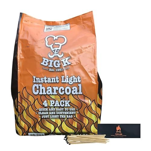 Instant Light Lumpwood Charcoal Bags - 4x1kg + Matches