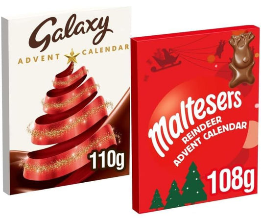 Galaxy 110g & Maltesers 108g Advent Calendar with Topline Card