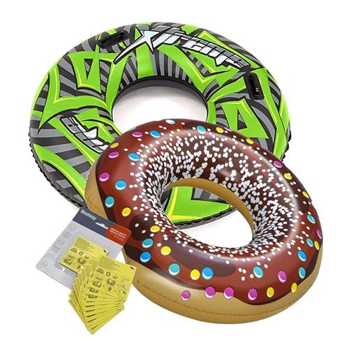 Swim Ring Bundle - BROWN Donut + ASSORTED Colour Xtreme + Repair Kit + Topline Card *36118 *BI1638 *62091 (62068)