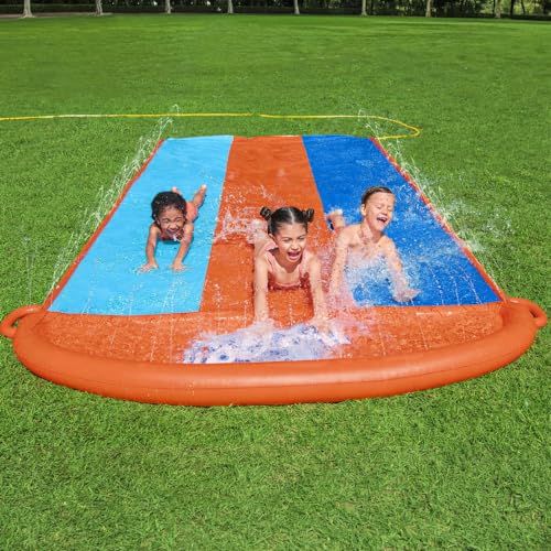 Bestway H20GO Triple Lane Slip and Slide Inflatable Water Slide with Built-in Sprinklers