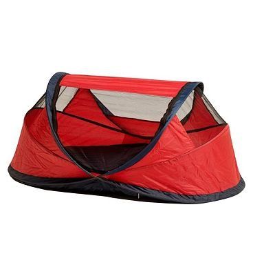 NSA Standard Travel Cot with Mattress - Red