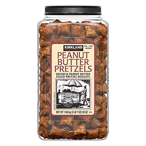 Kirkland Signature Pretzels Sweets Bulk - Peanut Butter Filled Pretzel Nuggets 1.56kg Party Food Sweet Treats with Topline Card for Kids Lunchbox Snacks, Movie Nights or Birthday Parties.