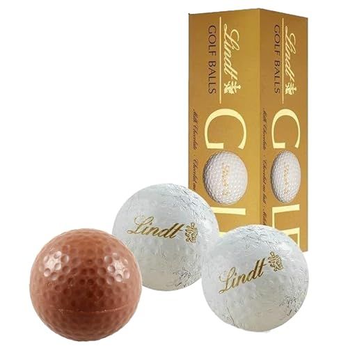 Lindt Milk Chocolate Golf Balls - Luxury Smooth Hazelnut Filling Golf Balls 110g Chocolate Gift Box with Topline Card. Great for Christmas Stocking Fillers or Secret Santa Gifts for Chocolate Lovers