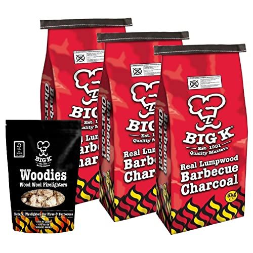 Big K Charcoal 3 x 5kg & 300g Woodies + Topline Card (Red Bag)