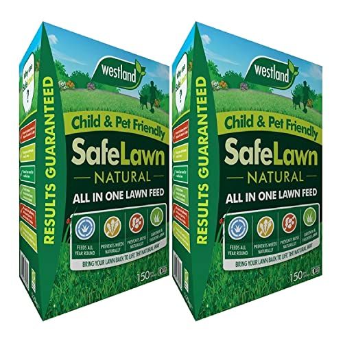 Garden Child & Pet Friendly Safelawn - Pack of 2 x 150msq Natural All In One Safe Lawn Feed Grass Seeds with Topline Card. Lawn Food is Super Durable & Fast to Grow!