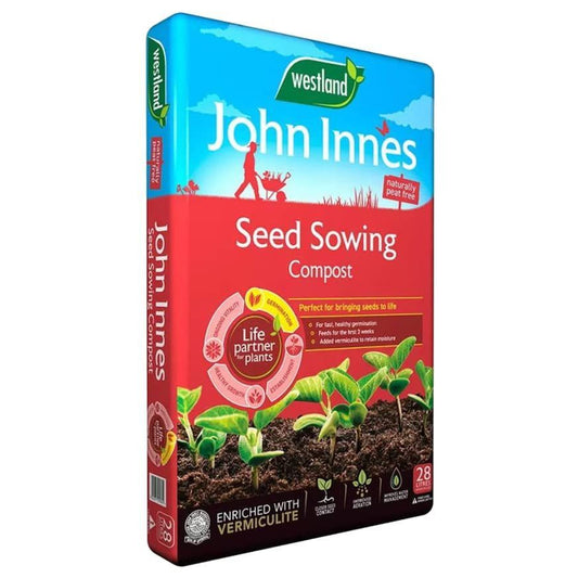 John Innes Seed Sowing Compost - Westland Peat Free Seed Potting Seedling Compost 28L Bag with Topline Card for Outdoor & Indoor Plants Vegetables Growing. Garden Compost Enriched with Vermiculite.