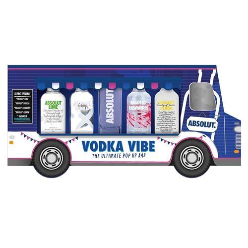 Absolut Vodka Vibe Gift Set - Lime, Vanilia & More Pack of 4 x 5cl with Topline Card